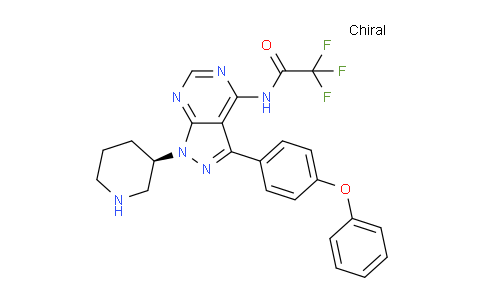 CAS No. 1441076-09-0, (R)-2,2,2-Trifluoro-N-(3-(4-phenoxyphenyl)-1-(piperidin-3-yl)-1H-pyrazolo[3,4-d]pyrimidin-4-yl)acetamide