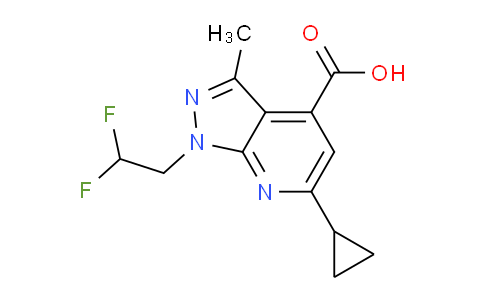 CAS No. 1018142-22-7, 6-Cyclopropyl-1-(2,2-difluoroethyl)-3-methyl-1H-pyrazolo[3,4-b]pyridine-4-carboxylic acid