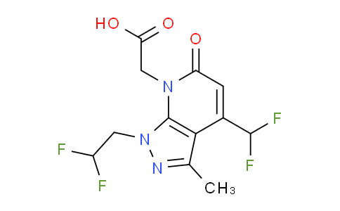 CAS No. 1018052-01-1, 2-(1-(2,2-Difluoroethyl)-4-(difluoromethyl)-3-methyl-6-oxo-1H-pyrazolo[3,4-b]pyridin-7(6H)-yl)acetic acid