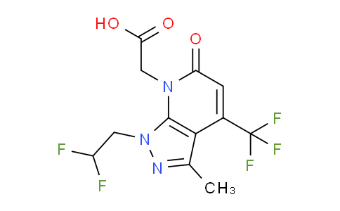 CAS No. 1018052-55-5, 2-(1-(2,2-Difluoroethyl)-3-methyl-6-oxo-4-(trifluoromethyl)-1H-pyrazolo[3,4-b]pyridin-7(6H)-yl)acetic acid