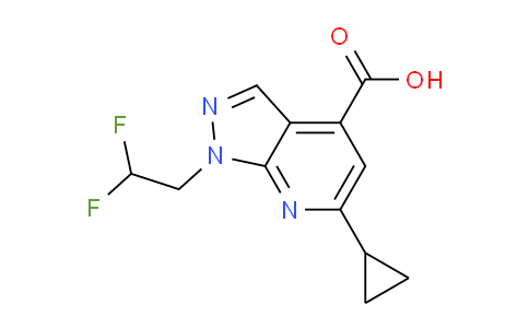 CAS No. 1018143-42-4, 6-Cyclopropyl-1-(2,2-difluoroethyl)-1H-pyrazolo[3,4-b]pyridine-4-carboxylic acid