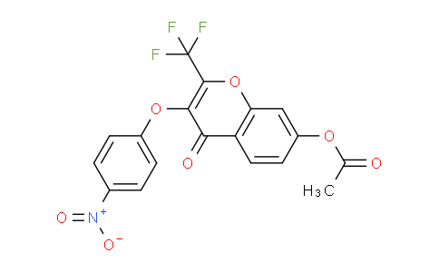 CAS No. 303095-11-6, 3-(4-Nitrophenoxy)-4-oxo-2-(trifluoromethyl)-4H-chromen-7-yl acetate