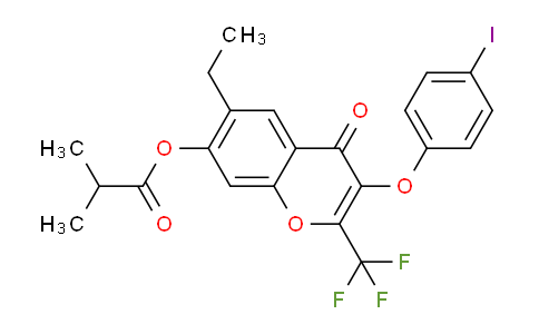 CAS No. 303093-80-3, 6-Ethyl-3-(4-iodophenoxy)-4-oxo-2-(trifluoromethyl)-4H-chromen-7-yl isobutyrate