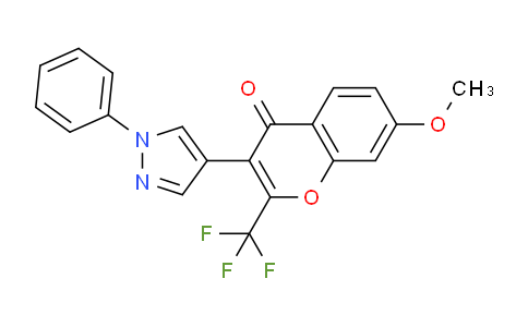 CAS No. 51412-22-7, 7-Methoxy-3-(1-phenyl-1H-pyrazol-4-yl)-2-(trifluoromethyl)-4H-chromen-4-one