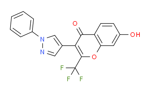 CAS No. 51412-01-2, 7-Hydroxy-3-(1-phenyl-1H-pyrazol-4-yl)-2-(trifluoromethyl)-4H-chromen-4-one