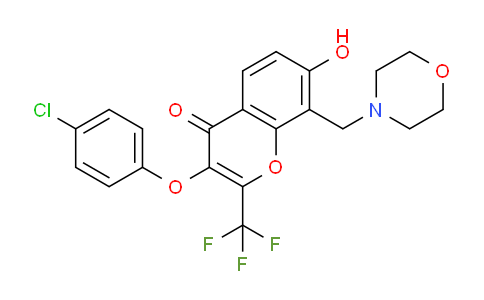 CAS No. 685861-34-1, 3-(4-Chlorophenoxy)-7-hydroxy-8-(morpholinomethyl)-2-(trifluoromethyl)-4H-chromen-4-one