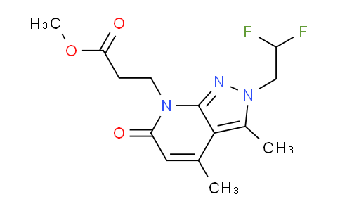 CAS No. 1018127-66-6, Methyl 3-(2-(2,2-difluoroethyl)-3,4-dimethyl-6-oxo-2H-pyrazolo[3,4-b]pyridin-7(6H)-yl)propanoate