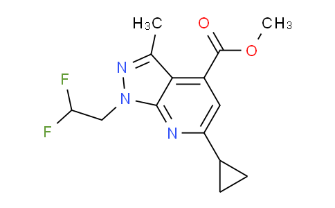 CAS No. 1018142-18-1, Methyl 6-cyclopropyl-1-(2,2-difluoroethyl)-3-methyl-1H-pyrazolo[3,4-b]pyridine-4-carboxylate
