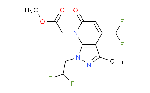 CAS No. 1018142-30-7, Methyl 2-(1-(2,2-difluoroethyl)-4-(difluoromethyl)-3-methyl-6-oxo-1H-pyrazolo[3,4-b]pyridin-7(6H)-yl)acetate