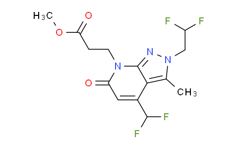 CAS No. 1018164-50-5, Methyl 3-(2-(2,2-difluoroethyl)-4-(difluoromethyl)-3-methyl-6-oxo-2H-pyrazolo[3,4-b]pyridin-7(6H)-yl)propanoate