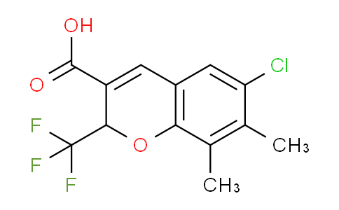 CAS No. 775331-72-1, 6-Chloro-7,8-dimethyl-2-(trifluoromethyl)-2H-chromene-3-carboxylic acid