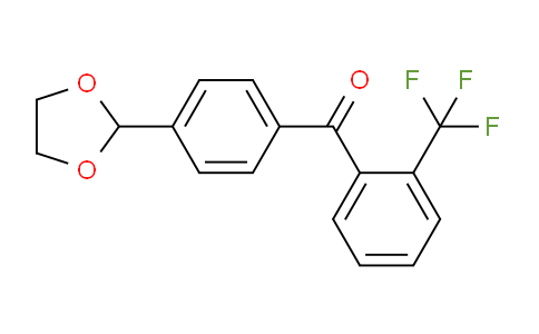 CAS No. 898760-49-1, 4'-(1,3-Dioxolan-2-yl)-2-trifluoromethylbenzophenone
