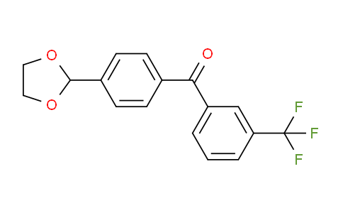 CAS No. 898760-52-6, 4'-(1,3-Dioxolan-2-yl)-3-trifluoromethylbenzophenone