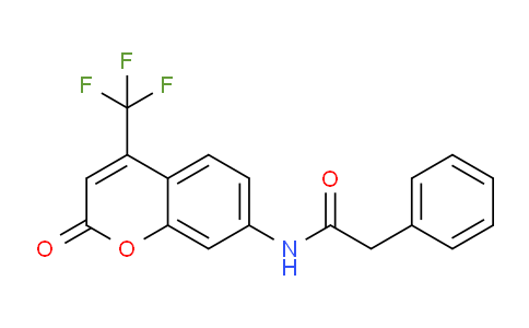 CAS No. 104145-35-9, N-(2-Oxo-4-(trifluoromethyl)-2H-chromen-7-yl)-2-phenylacetamide