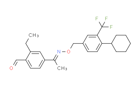 CAS No. 1230487-01-0, Benzaldehyde, 4-[(1E)-1-[[[4-cyclohexyl-3-(trifluoromethyl)phenyl]methoxy]imino]ethyl]-2-ethyl-