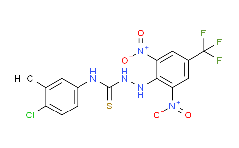 CAS No. 436133-68-5, N-(4-chloro-3-methylphenyl)-2-(2,6-dinitro-4-(trifluoromethyl) phenyl)hydrazinecarbothioamide