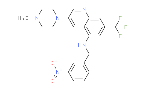 CAS No. 1268264-10-3, 3-(4-methylpiperazin-1-yl)-N-(3-nitrobenzyl)-7-(trifluoromethyl)quinolin-5-amine