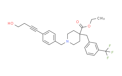 CAS No. 1060376-43-3, 1-[4-(4-Hydroxy-but-1-ynyl)-benzyl]-4-(3-trifluoromethyl-benzyl)-piperidine-4-carboxylic acid ethyl ester