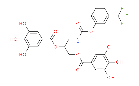 CAS No. 1228357-04-7, 3-(((3-(Trifluoromethyl)phenoxy)carbonyl)amino)-propane-1,2-diyl bis(3,4,5-trihydroxybenzoate)