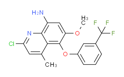 CAS No. 106635-85-2, 2-chloro-6-methoxy-4-methyl-5-(3-(trifluoromethyl)phenoxy)quinolin-8-amine