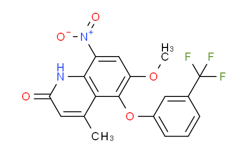 CAS No. 189746-24-5, 2(1H)-Quinolinone, 6-methoxy-4-methyl-8-nitro-5-[3-(trifluoromethyl)phenoxy]-