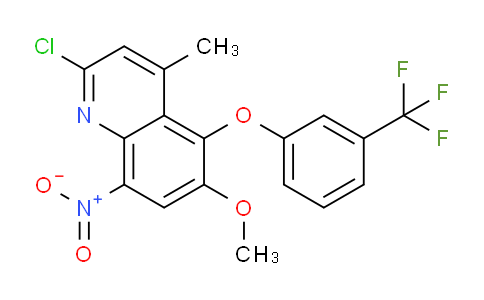 CAS No. 189746-25-6, 2-chloro-6-methoxy-4-methyl-8-nitro-5-(3-(trifluoromethyl)phenoxy)quinoline