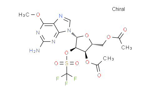 CAS No. 1001054-28-9, ((2R,3R,4R,5R)-3-acetoxy-5-(2-amino-6-methoxy-9H-purin-9-yl)-4-(((trifluoromethyl)sulfonyl)oxy)tetrahydrofuran-2-yl)methyl acetate