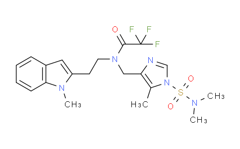 CAS No. 122853-02-5, N-((1-(N,N-dimethylsulfamoyl)-5-methyl-1H-imidazol-4-yl)methyl)-2,2,2-trifluoro-N-(2-(1-methyl-1H-indol-2-yl)ethyl)acetamide