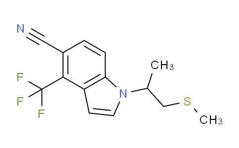 CAS No. 1539314-87-8, 1-(1-(methylthio)propan-2-yl)-4-(trifluoromethyl)-1H-indole-5-carbonitrile
