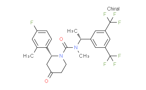 CAS No. 414910-03-5, (2R)-N-[(1R)-1-[3,5-bis(trifluoromethyl)phenyl]ethyl]-2-(4-fluoro-2-methylphenyl)-N-methyl-4-oxopiperidine-1-carboxamide