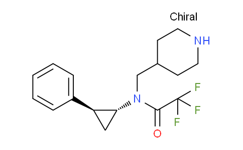 CAS No. 1401969-14-9, 2,2,2-trifluoro-N-((1R,2S)-2-phenylcyclopropyl)-N-(piperidin-4-ylmethyl)acetamide