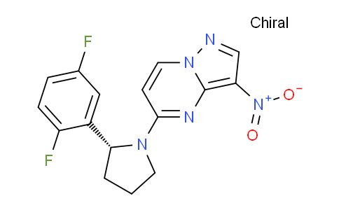 CAS No. 1223404-90-7, 5-[(2R)-2-(2,5-Difluorophenyl)-1-pyrrolidinyl]-3-nit ropyrazolo[1,5-a]pyrimidine