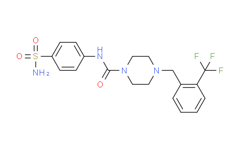 CAS No. 1032229-30-3, N-(4-Sulfamoylphenyl)-4-(2-(trifluoromethyl)benzyl)piperazine-1-carboxamide
