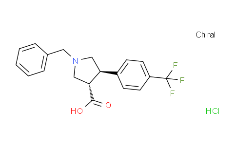 CAS No. 1332593-86-8, trans-1-Benzyl-4-(4-(trifluoromethyl)phenyl)pyrrolidine-3-carboxylic acid hydrochloride