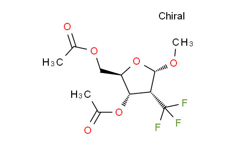 CAS No. 159945-01-4, ((2R,3S,4R,5S)-3-Acetoxy-5-methoxy-4-(trifluoromethyl)tetrahydrofuran-2-yl)methyl acetate