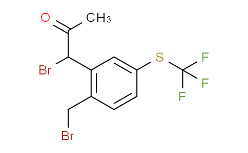 CAS No. 1806549-07-4, 1-Bromo-1-(2-(bromomethyl)-5-(trifluoromethylthio)phenyl)propan-2-one
