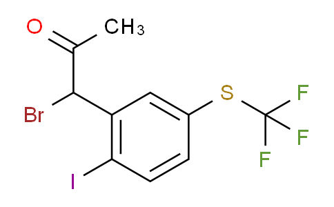 CAS No. 1804174-92-2, 1-Bromo-1-(2-iodo-5-(trifluoromethylthio)phenyl)propan-2-one
