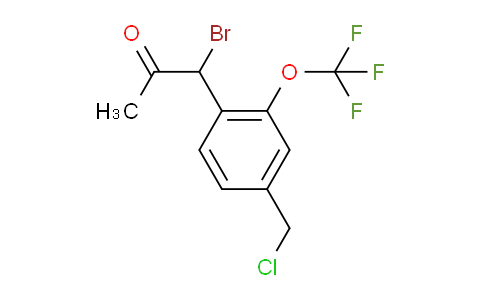 CAS No. 1804180-74-2, 1-Bromo-1-(4-(chloromethyl)-2-(trifluoromethoxy)phenyl)propan-2-one