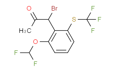 CAS No. 1804188-78-0, 1-Bromo-1-(2-(difluoromethoxy)-6-(trifluoromethylthio)phenyl)propan-2-one