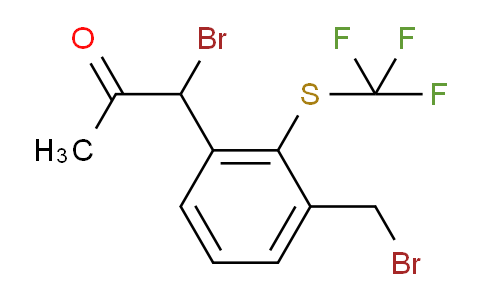 CAS No. 1803751-99-6, 1-Bromo-1-(3-(bromomethyl)-2-(trifluoromethylthio)phenyl)propan-2-one