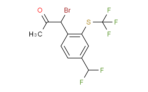 CAS No. 1804167-98-3, 1-Bromo-1-(4-(difluoromethyl)-2-(trifluoromethylthio)phenyl)propan-2-one