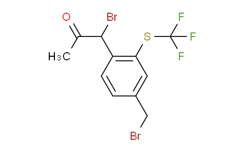 CAS No. 1806483-90-8, 1-Bromo-1-(4-(bromomethyl)-2-(trifluoromethylthio)phenyl)propan-2-one