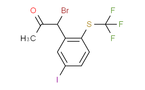 CAS No. 1804084-63-6, 1-Bromo-1-(5-iodo-2-(trifluoromethylthio)phenyl)propan-2-one