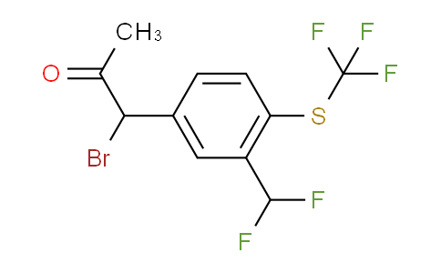 CAS No. 1806380-90-4, 1-Bromo-1-(3-(difluoromethyl)-4-(trifluoromethylthio)phenyl)propan-2-one