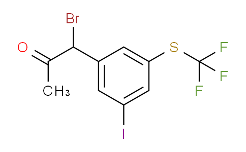 CAS No. 1806651-58-0, 1-Bromo-1-(3-iodo-5-(trifluoromethylthio)phenyl)propan-2-one