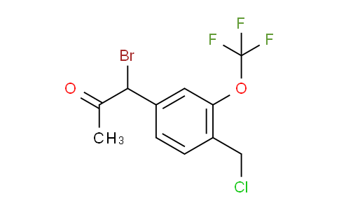 CAS No. 1803886-49-8, 1-Bromo-1-(4-(chloromethyl)-3-(trifluoromethoxy)phenyl)propan-2-one