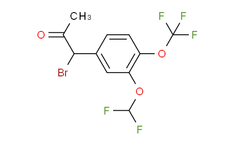 CAS No. 1804145-72-9, 1-Bromo-1-(3-(difluoromethoxy)-4-(trifluoromethoxy)phenyl)propan-2-one