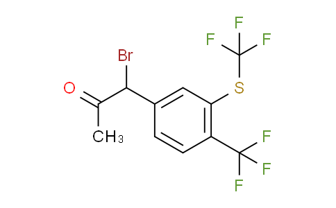 CAS No. 1806462-75-8, 1-Bromo-1-(4-(trifluoromethyl)-3-(trifluoromethylthio)phenyl)propan-2-one
