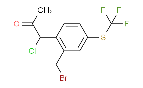 CAS No. 1804198-31-9, 1-(2-(Bromomethyl)-4-(trifluoromethylthio)phenyl)-1-chloropropan-2-one