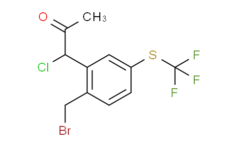 CAS No. 1805869-72-0, 1-(2-(Bromomethyl)-5-(trifluoromethylthio)phenyl)-1-chloropropan-2-one